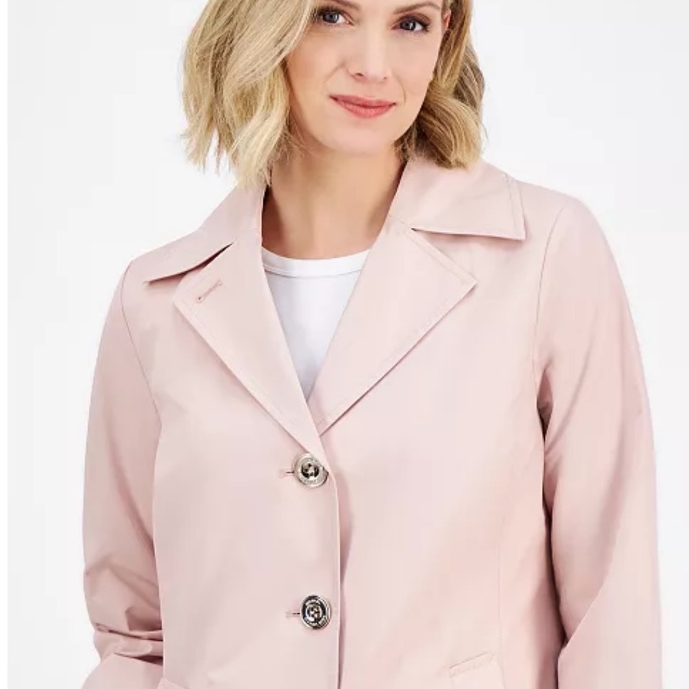 MICHAEL Michael Kors Soft Pink Single-Breasted Trench Coat - Picture 2 of 15